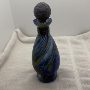 Murano Lavorazione Art Glass Swirl Bottle with Stopper